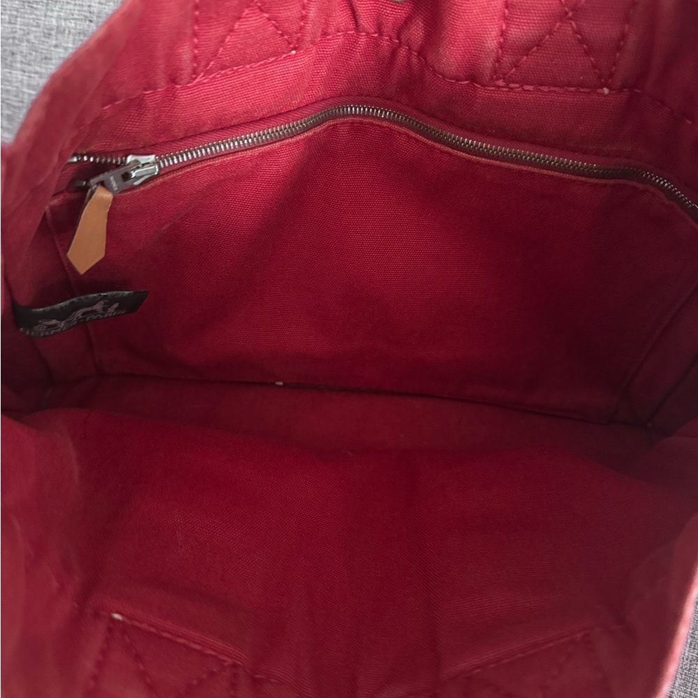 Hermès Paris Vintage Canvas Tote – Red | Rare Early Style - Picture 14 of 16